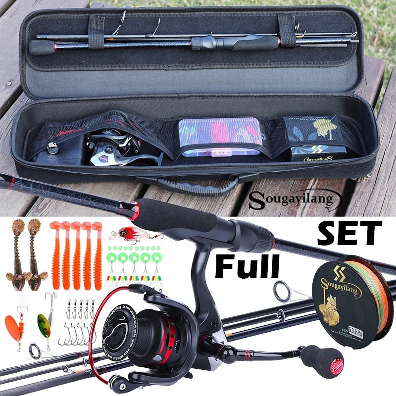 Carbon Rod and Spinning Reel with Accessories Set