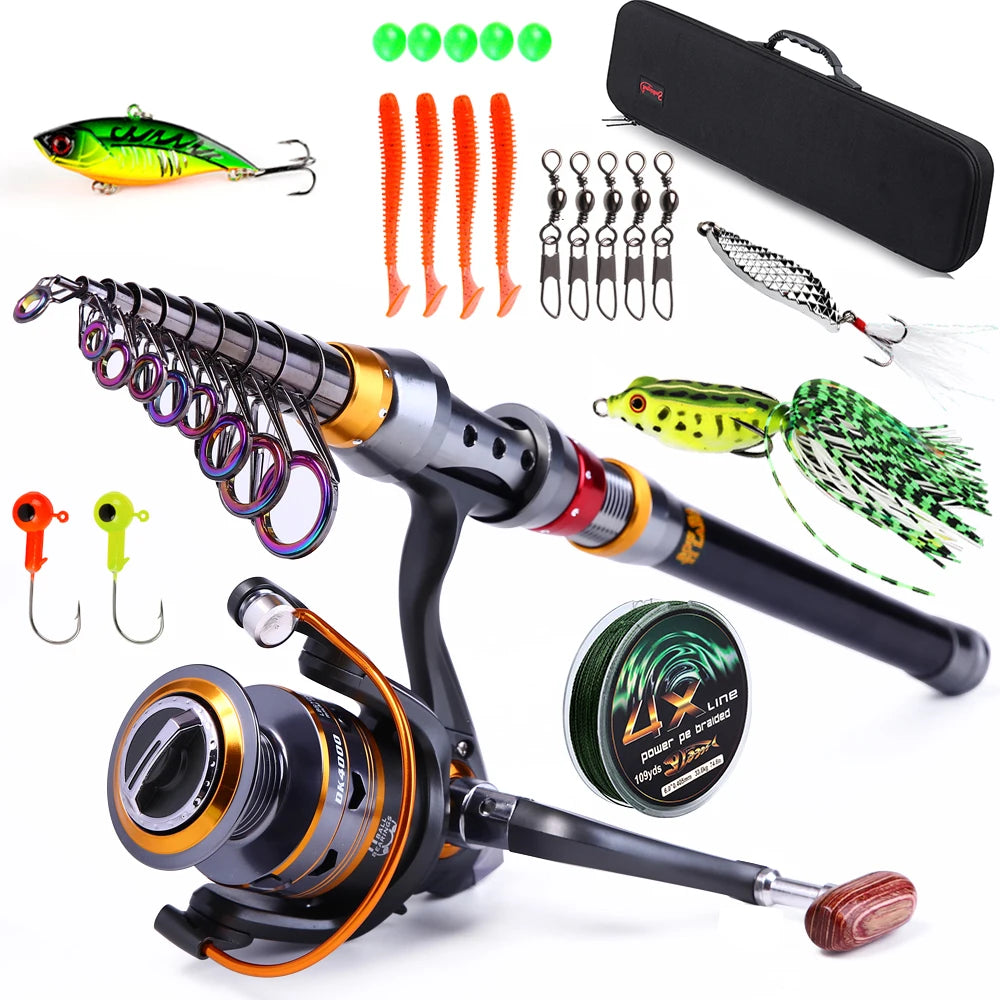 Travel Telescopic Spinning Rod and Reel Combo