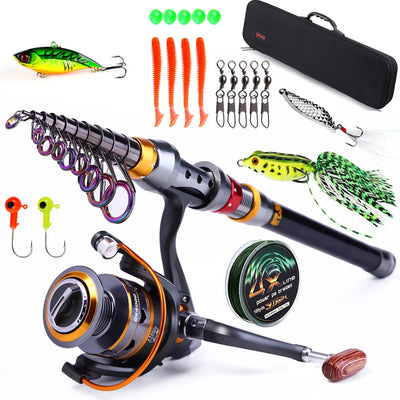 Travel Telescopic Spinning Rod and Reel Combo