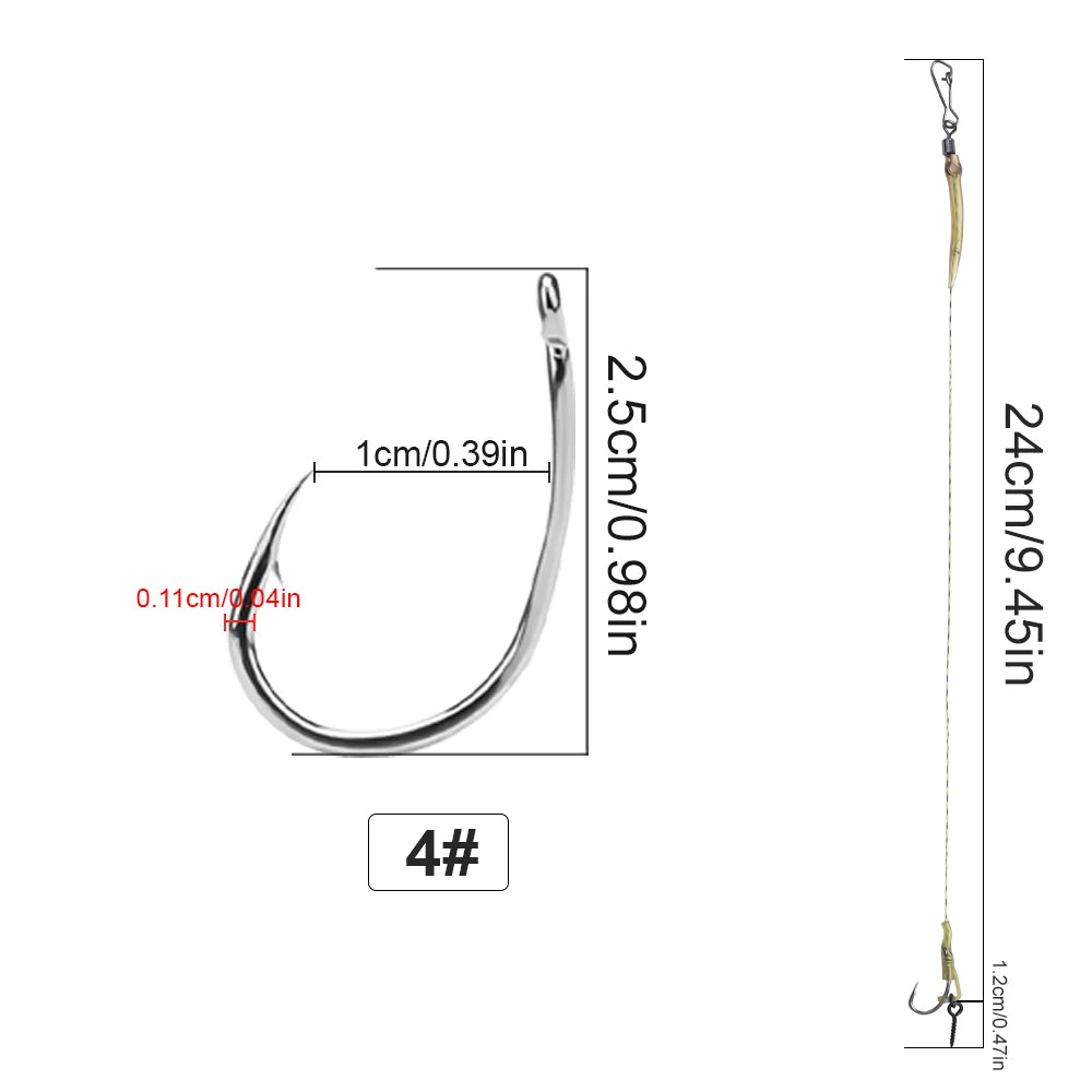 Boilie Hair Rig Hooks with Line for Carp Fishing