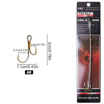 Double Barbed Hooks with Line for Carp Fishing
