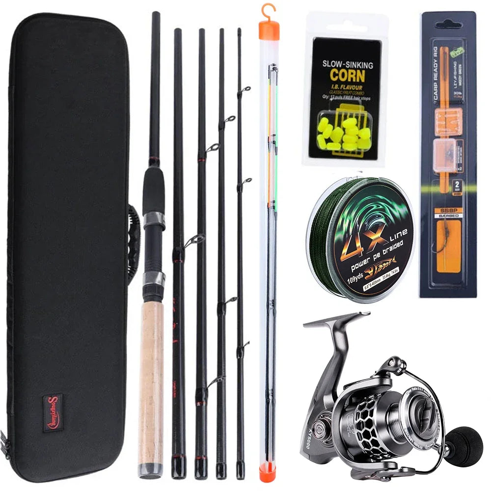 Feeder Rod and Spinning Reel Combo Set