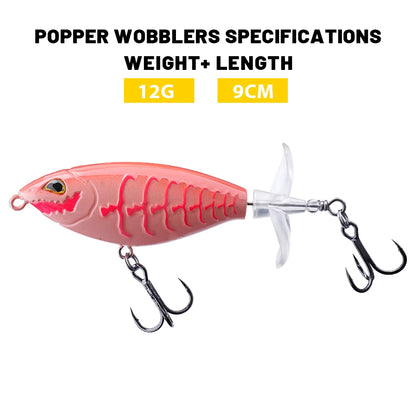 Topwater Double Tail Popper Lure for Bass