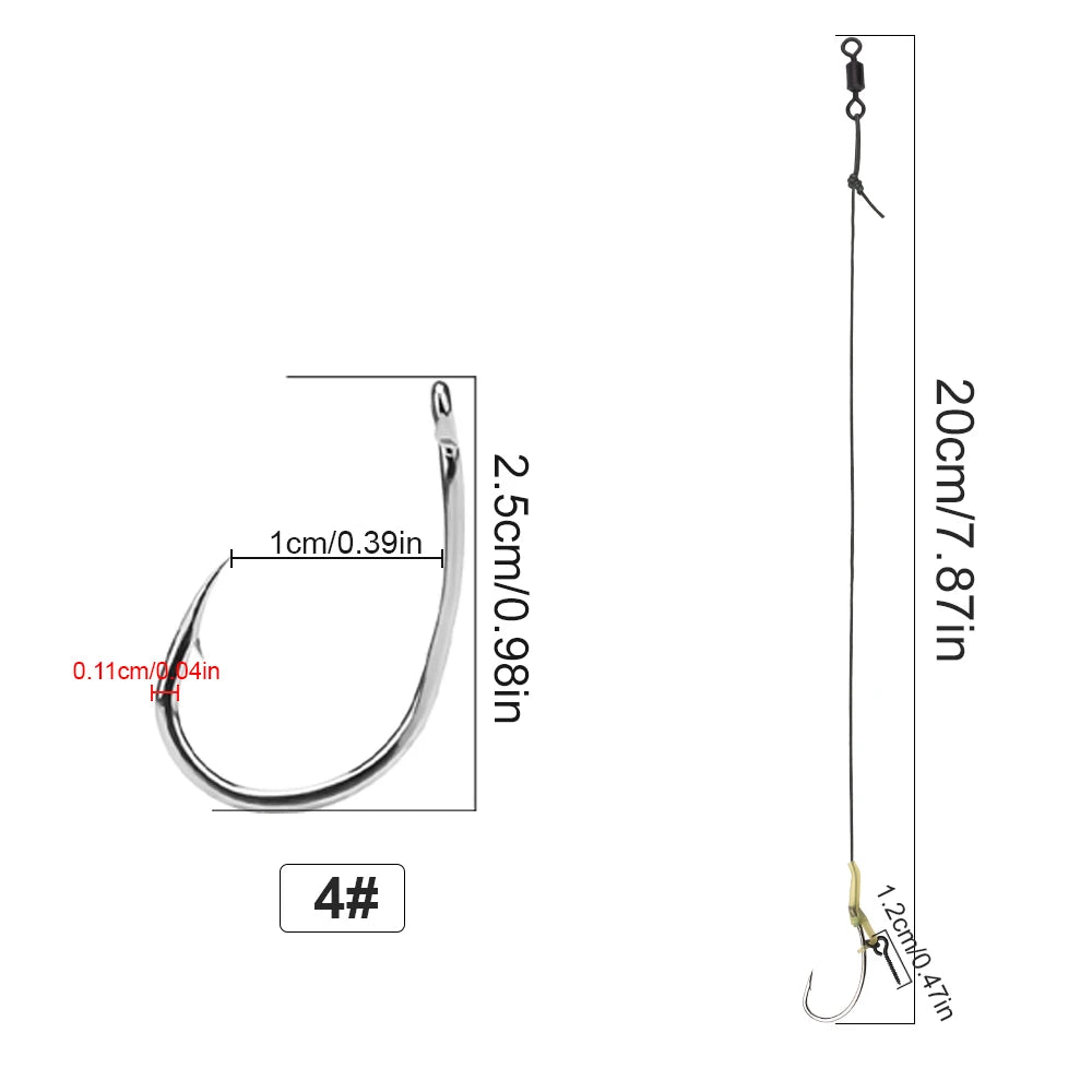 Boilie Hair Rig Hooks with Line for Carp Fishing