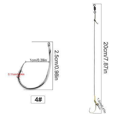 Boilie Hair Rig Hooks with Line for Carp Fishing