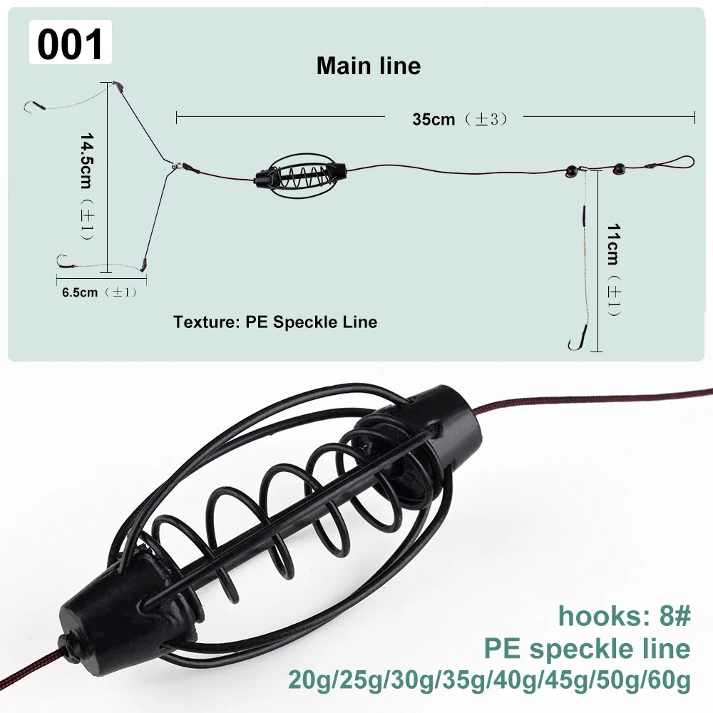 Feeder Trap Cage with Hooks for Outdoor Fishing