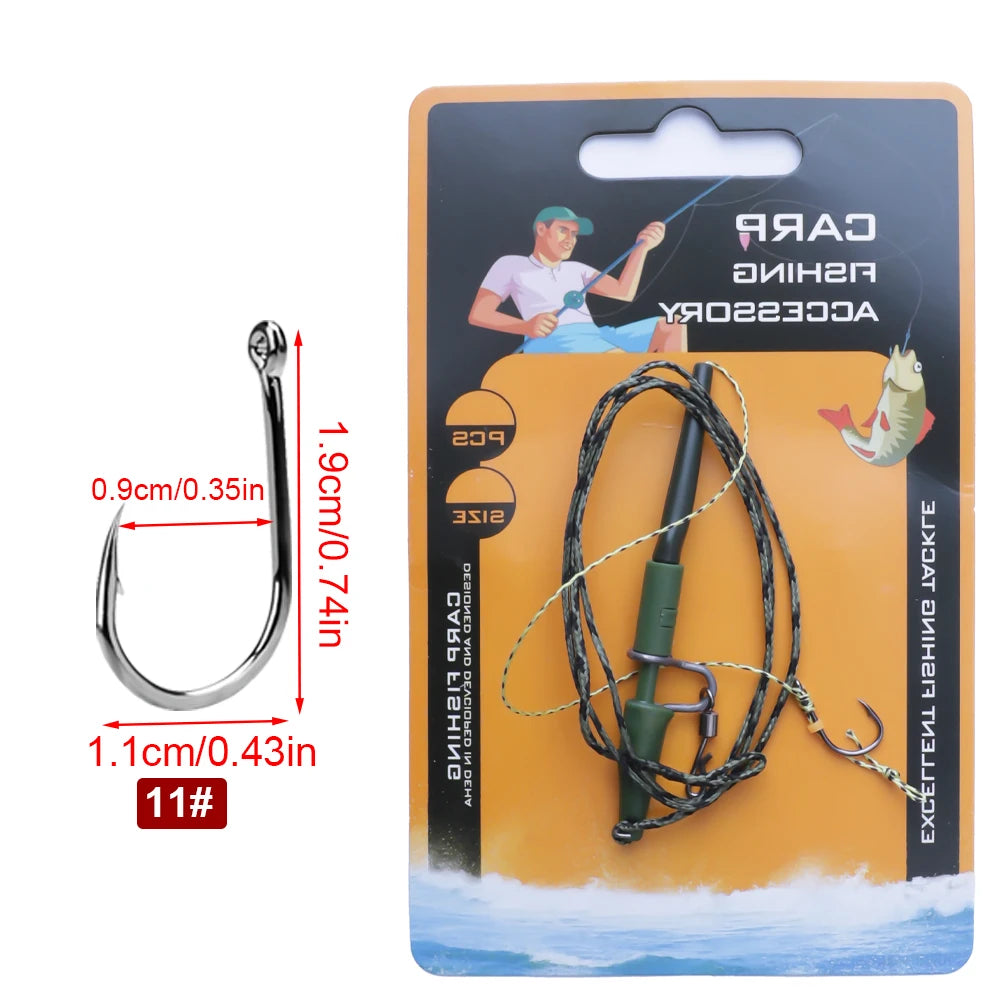 Carp Fishing Leadcore Hooklink with Quick Swivels