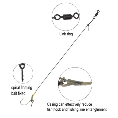 Boilie Hair Rig Hooks with Line for Carp Fishing
