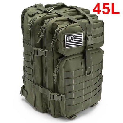 Fishing Tactical Backpack - Camouflage Nylon 3P for Hiking & Travel