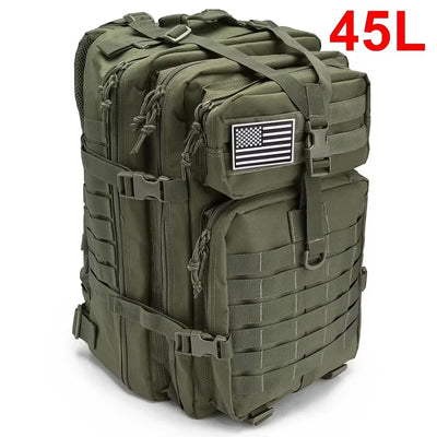 Fishing Tactical Backpack - Camouflage Nylon 3P for Hiking & Travel
