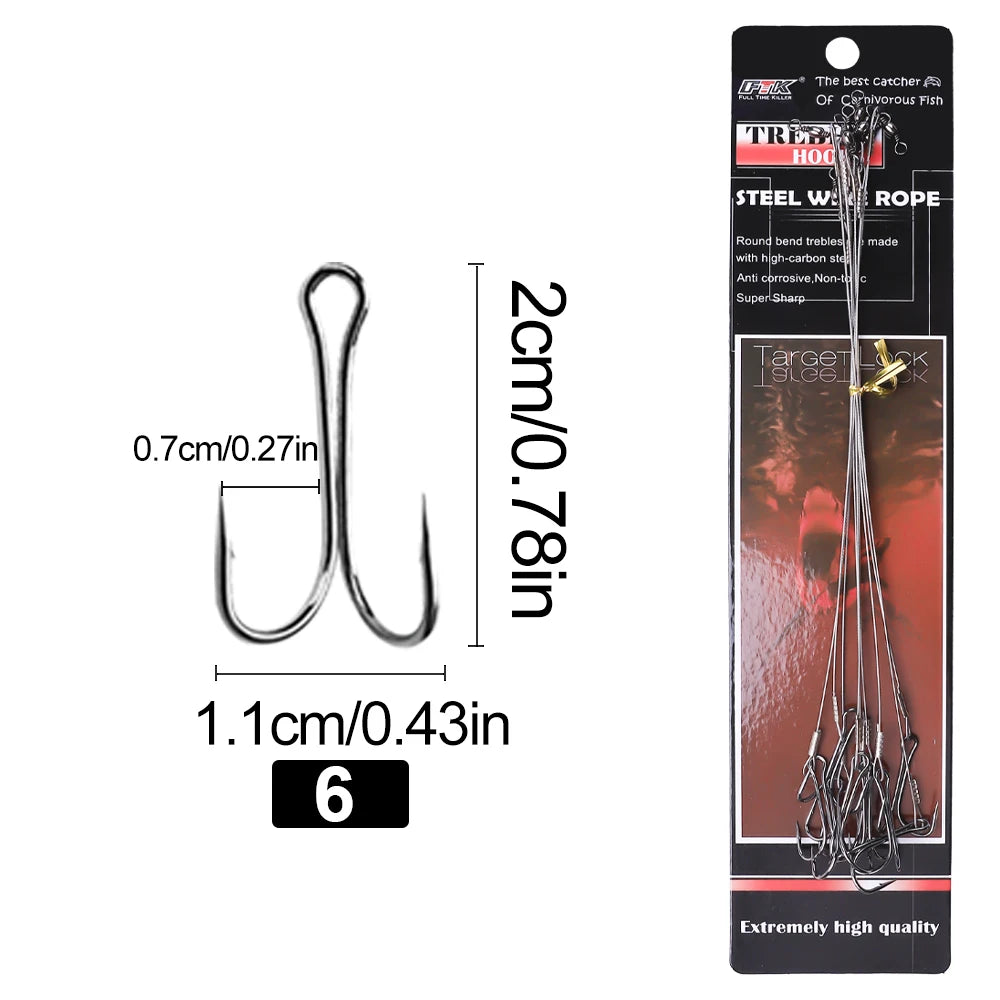 Double Barbed Hooks with Line for Carp Fishing
