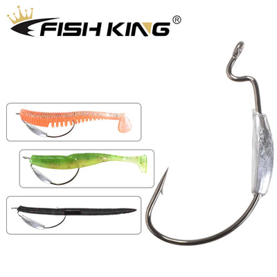 Wide Super Lock Hooks for Worm and Jig Fishing