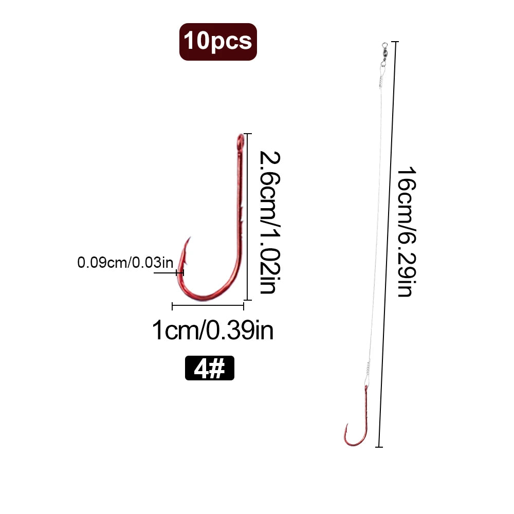 Anti Bite Steel Leader Line with Hooks and Swivels