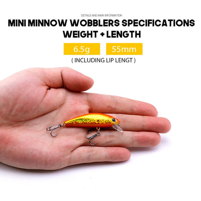 Japanese Design Minnow Lures with Tackle Box