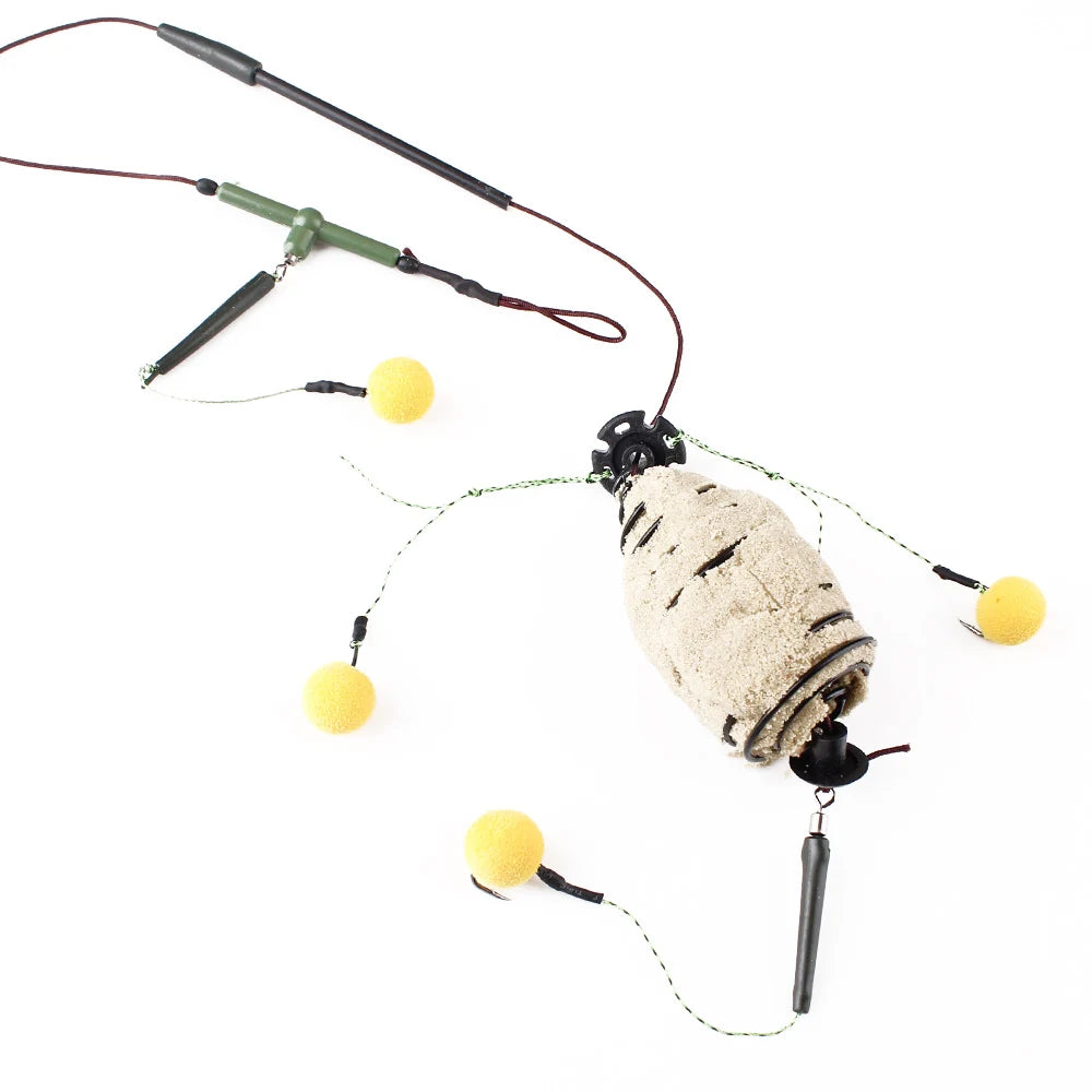 Metal Feeder Hooks with Bait Cage for Carp Fishing