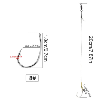 Boilie Hair Rig Hooks with Line for Carp Fishing
