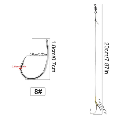 Boilie Hair Rig Hooks with Line for Carp Fishing