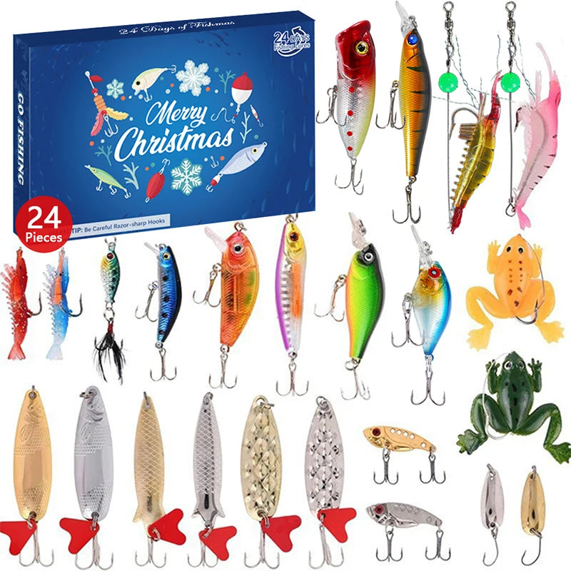 Christmas Fishing Tackle Advent Calendar Tackle Box  Gift