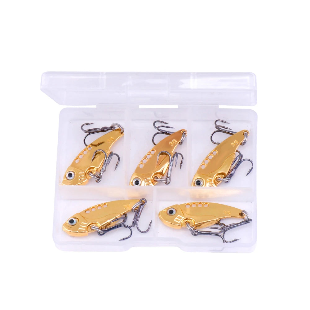 Metal Spinner Spoon Lure Set with Jig Baits
