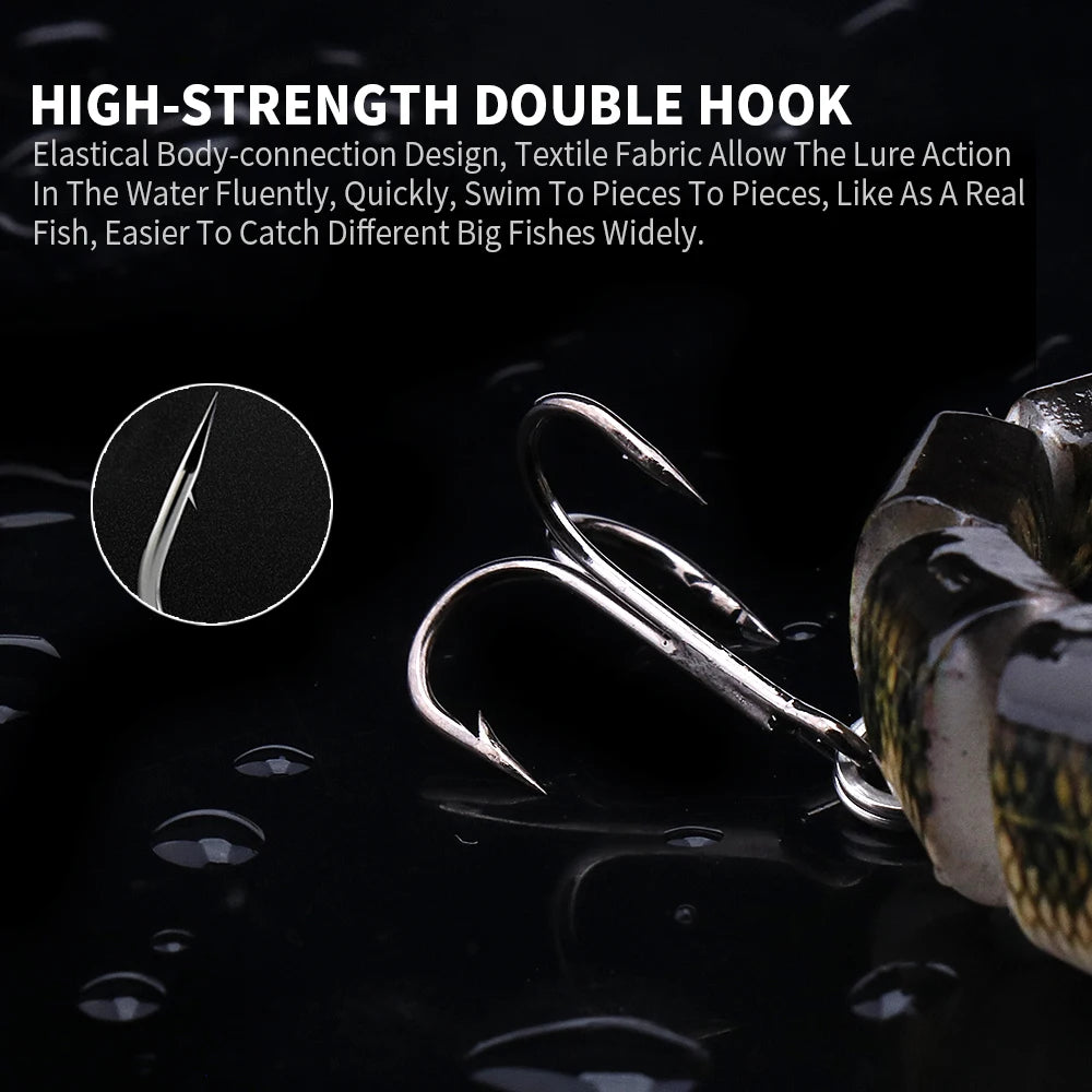 Multi Jointed Sinking Swimbait for Pike Fishing