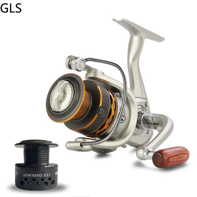 Professional Spinning Reel with Spare Spool and Smooth Cast