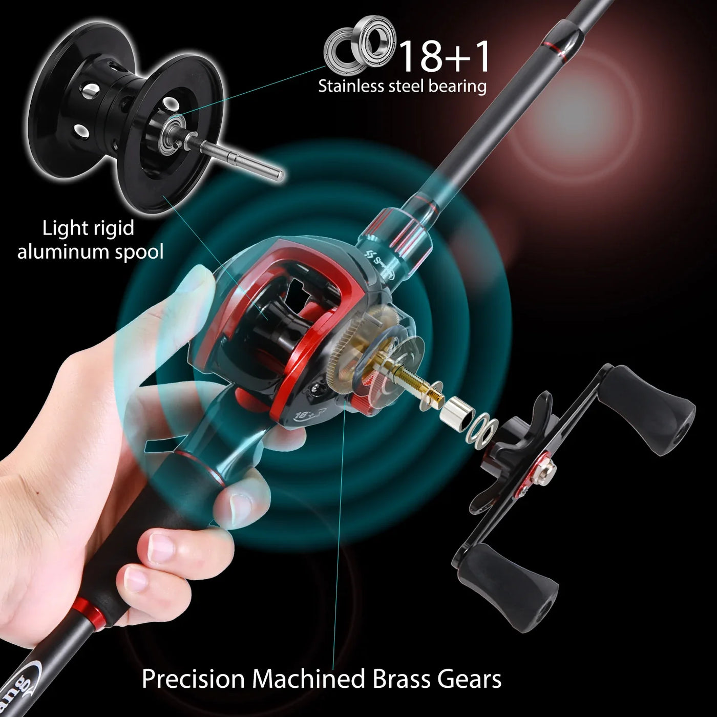 Casting Rod and Reel Combo with Line and Lures