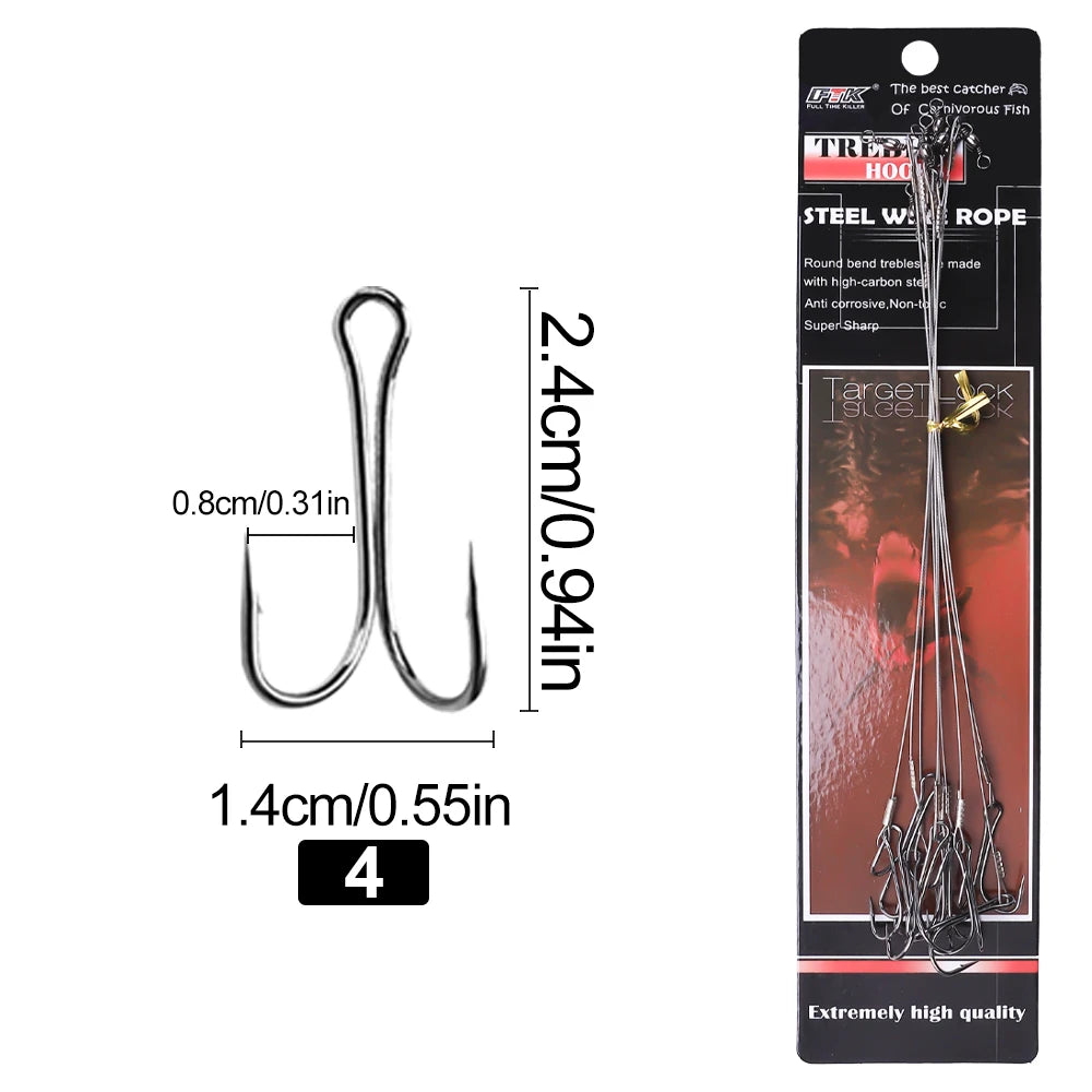 Double Barbed Hooks with Line for Carp Fishing