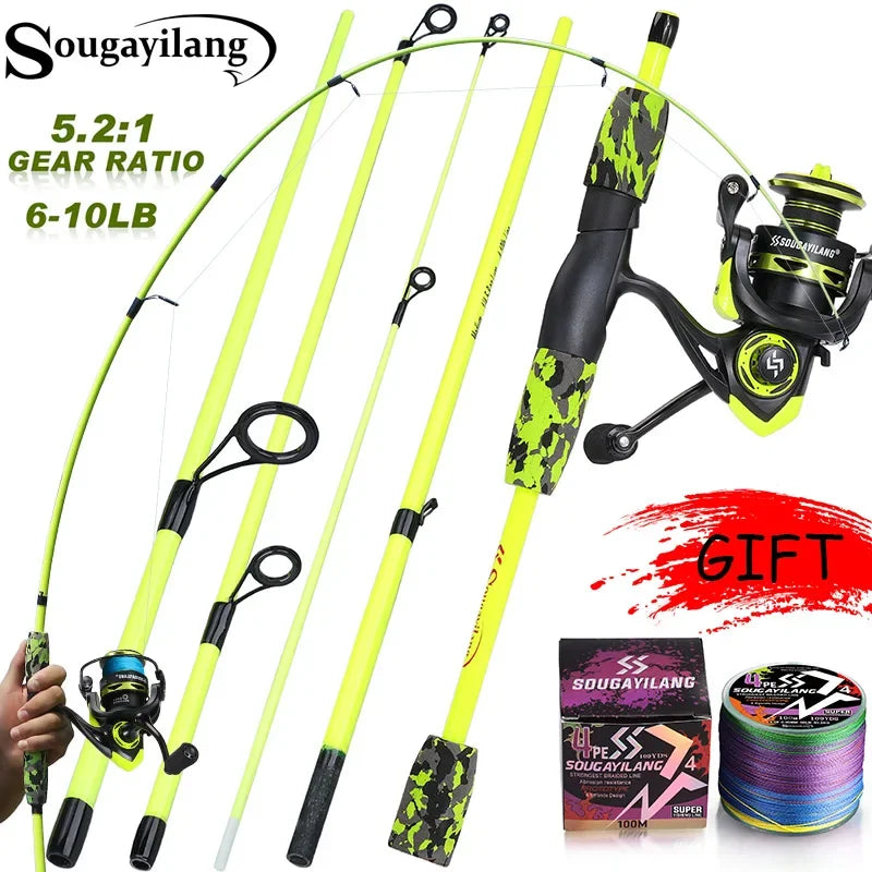 Compact Spinning Rod Set for Freshwater Fishing