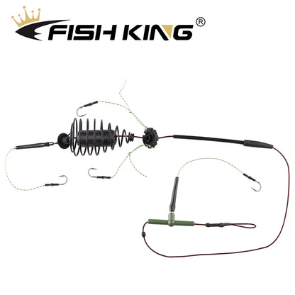 Metal Feeder Hooks with Bait Cage for Carp Fishing