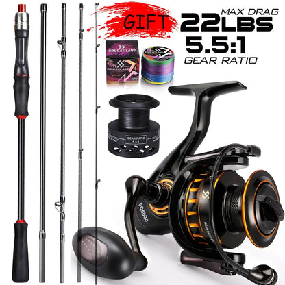 Ultralight Carbon Spinning Rod and Reel Combo