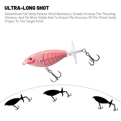 Topwater Double Tail Popper Lure for Bass