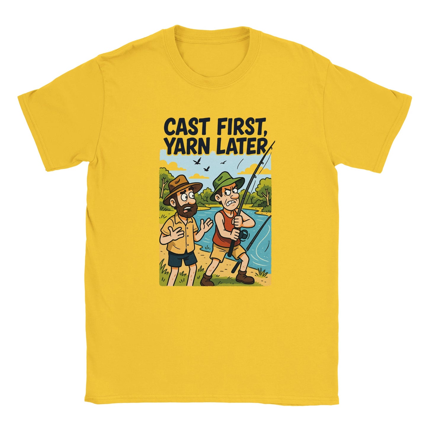 Cast First, Yarn Later Fishing T-shirt - view 5