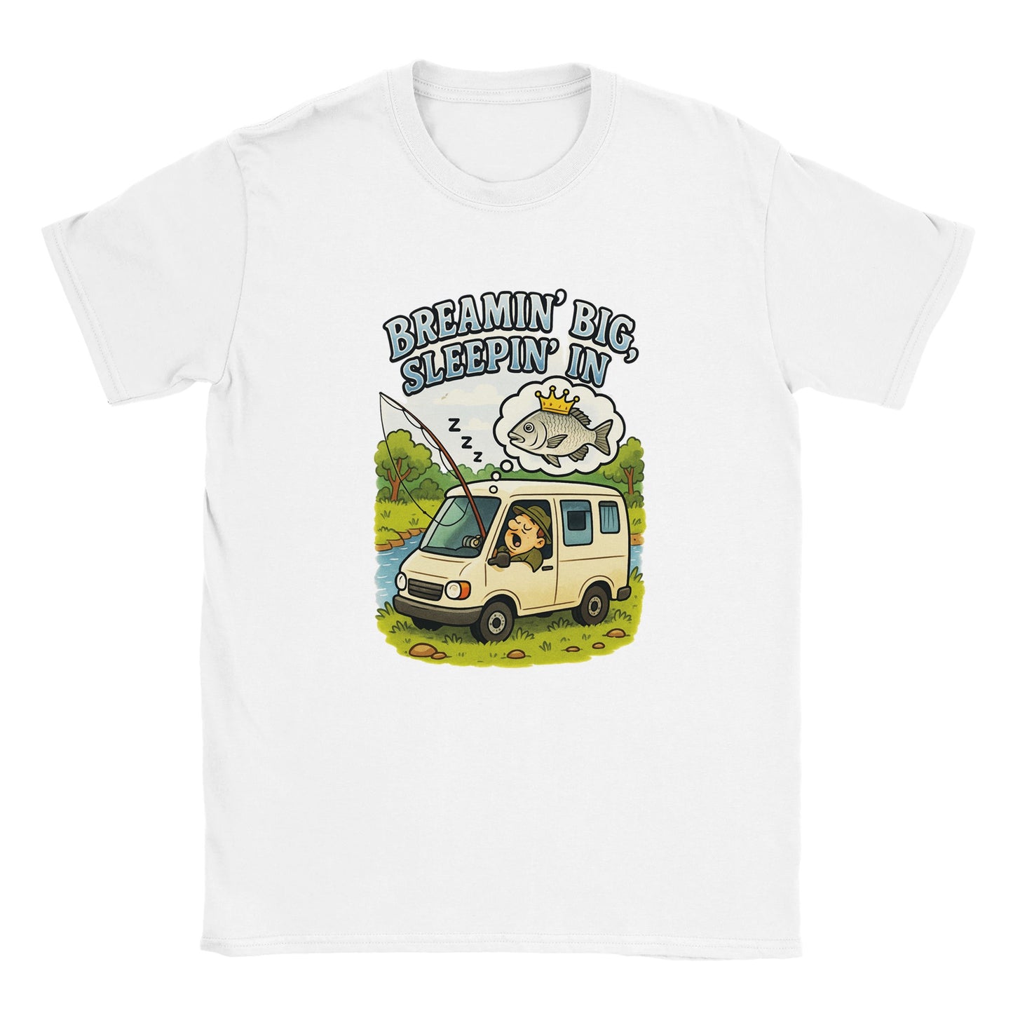 Breamin' Big, Sleepin' In Fishing T-shirt - Fishing Central Australia